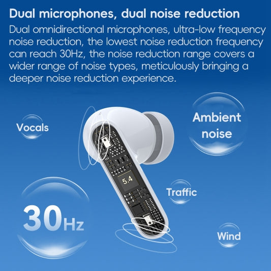 Langsdom TA08 Active Noise Reduction Wireless Bluetooth Earphone(White) by Langsdom
