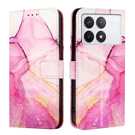 For Xiaomi Redmi K70 / K70 Pro PT003 Marble Pattern Flip Leather Phone Case(Pink Purple Gold) by buy2fix