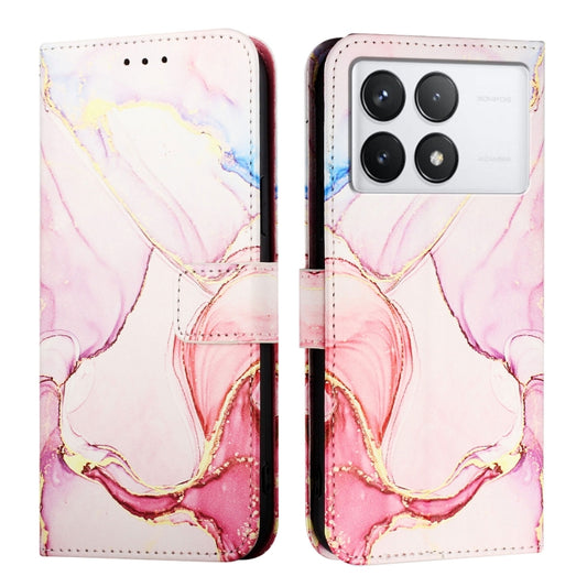For Xiaomi Redmi K70 / K70 Pro PT003 Marble Pattern Flip Leather Phone Case(Rose Gold) by buy2fix
