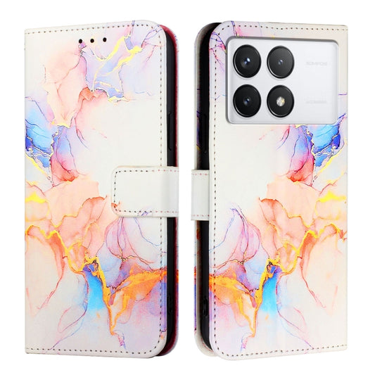 For Xiaomi Redmi K70 / K70 Pro PT003 Marble Pattern Flip Leather Phone Case(Galaxy Marble White) by buy2fix