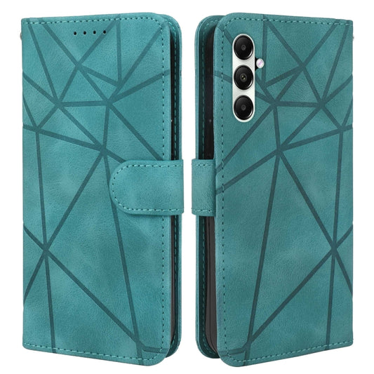 For Samsung Galaxy S24 / S25 5G Skin Feel Geometric Lines Leather Phone Case(Green) by buy2fix
