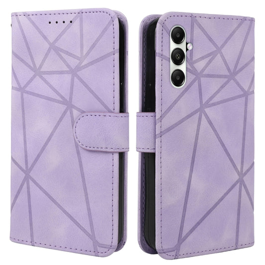 For Samsung Galaxy S24 / S25 5G Skin Feel Geometric Lines Leather Phone Case(Purple) by buy2fix