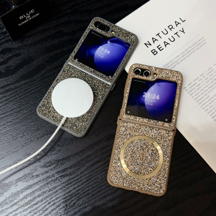 For Samsung Galaxy Z Flip5 Glitter MagSafe PC Phone Case(Silver) by buy2fix