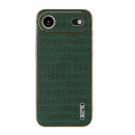 For iPhone 17 Air AZNS Electroplated Frame Crocodile Texture Full Coverage Phone Case(Green) - iPhone 17 Air Cases by AZNS | Online Shopping UK | buy2fix