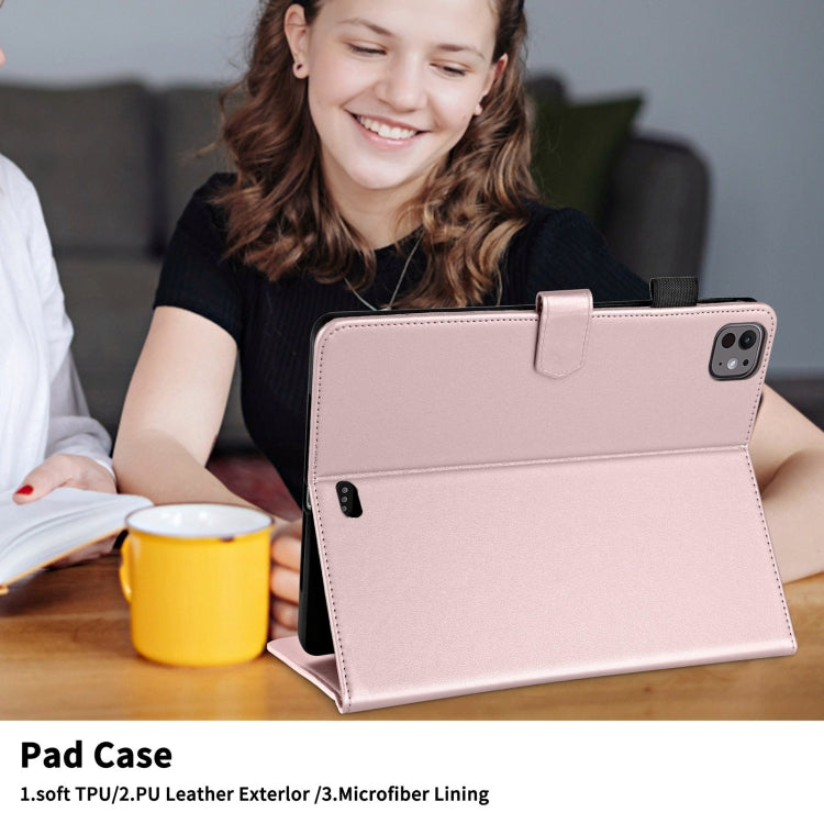 For iPad Pro 11 2025 / 2024 Rhombus Lattice Leather Smart Tablet Case(Rose Gold) by buy2fix