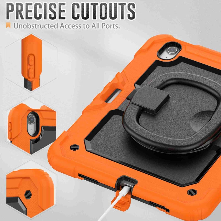 For iPad Air 11 2025 / 2024 Handle Silicone Hydric PC Tablet Case with Shoulder Strap(Orange) by buy2fix