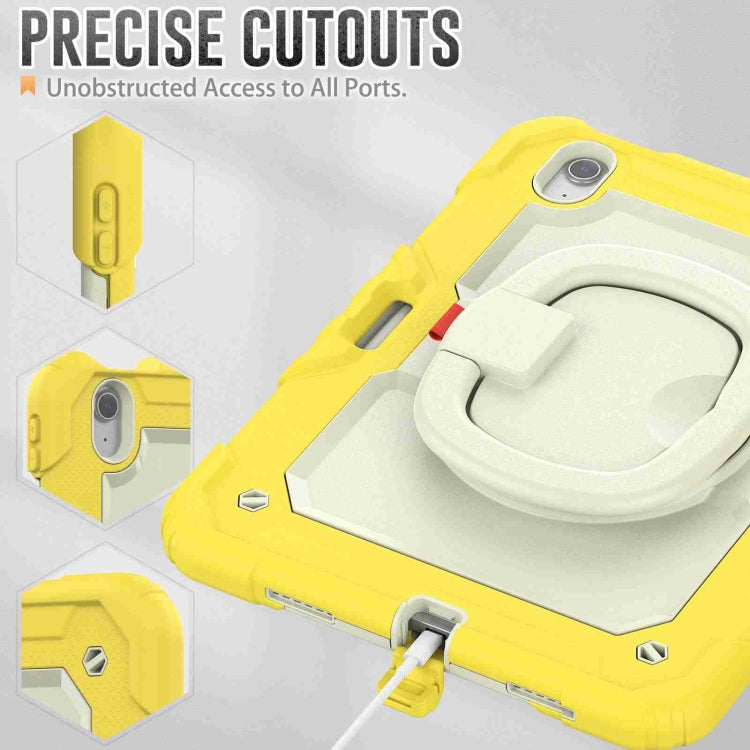 For iPad Air 11 2025 / 2024 Handle Silicone Hydric PC Tablet Case with Shoulder Strap(Yellow) by buy2fix