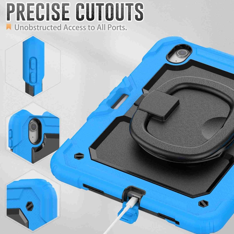 For iPad Air 11 2025 / 2024 Handle Silicone Hydric PC Tablet Case with Shoulder Strap(Light Blue) by buy2fix