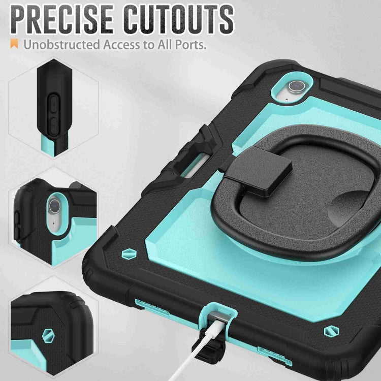 For iPad Air 11 2025 / 2024 Handle Silicone Hydric PC Tablet Case with Shoulder Strap(Light Blue PC) by buy2fix