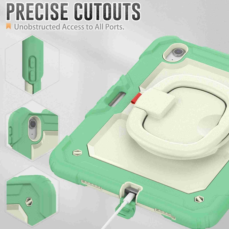 For iPad Air 11 2025 / 2024 Handle Silicone Hydric PC Tablet Case with Shoulder Strap(Light Green) by buy2fix