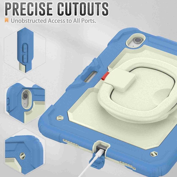 For iPad Air 11 2025 / 2024 Handle Silicone Hydric PC Tablet Case with Shoulder Strap(Cyan-blue) by buy2fix