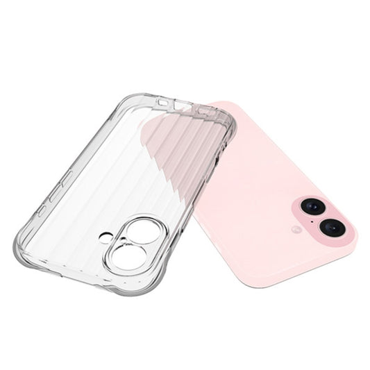 For iPhone 16 Plus Water Ripple Fine Hole TPU Phone Case(Transparent) by buy2fix