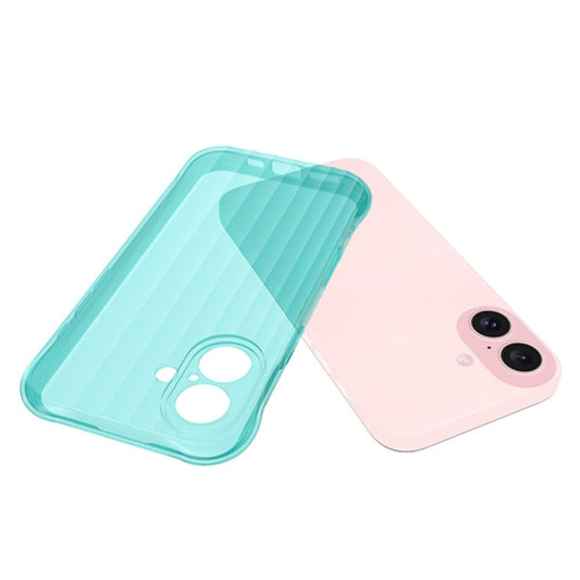 For iPhone 16 Water Ripple Fine Hole TPU Phone Case(Light Blue) by buy2fix