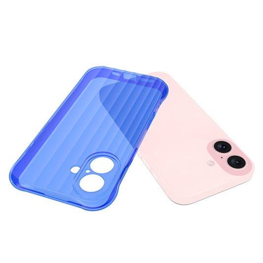 For iPhone 16 Water Ripple Fine Hole TPU Phone Case(Fluorescent blue) by buy2fix