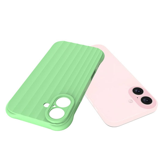 For iPhone 16 Water Ripple Fine Hole TPU Phone Case(Matcha Green) by buy2fix