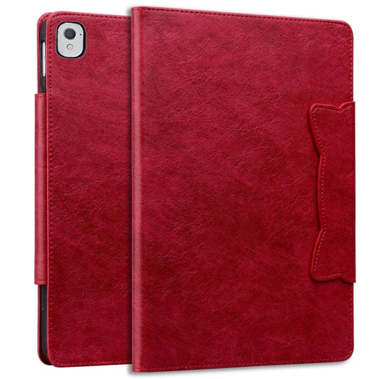 For iPad Air / Air 2 / 9.7 2017 / 2018 Cat Buckle Leather Smart Tablet Case(Red) - iPad 9.7 (2018) & (2017) Cases by buy2fix | Online Shopping UK | buy2fix