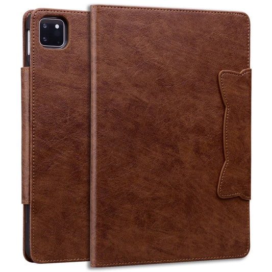 For iPad Pro 11 2025 / 2024 Cat Buckle Leather Smart Tablet Case(Brown) by buy2fix