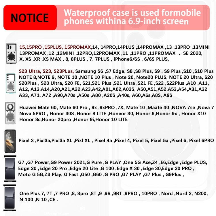 33ft 10m Underwater IP68 Waterproof Phone Case For Under 6.6 inch Phones(Blue) by buy2fix