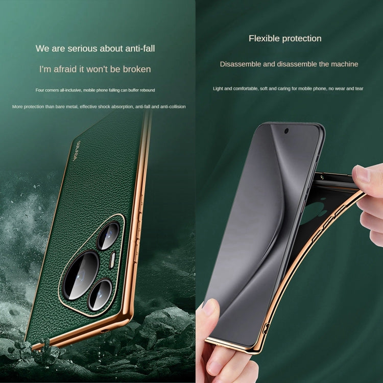 For Huawei Pura 70 Pro SULADA TPU + Litchi Texture Leather Phone Case(Green) - Huawei Cases by SULADA | Online Shopping UK | buy2fix