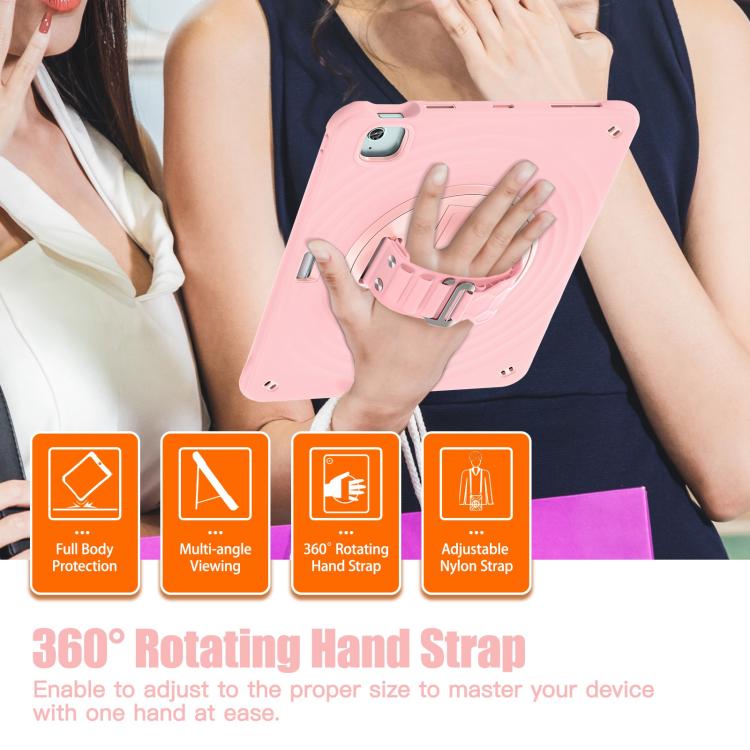 For iPad Air 13 2025 / 2024 Rotation Holder Silicone Hybrid PC Tablet Case(Pink) - iPad Air 13 2025 / 2024 Cases by buy2fix | Online Shopping UK | buy2fix