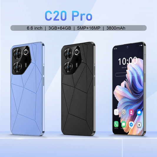 U32 / C20 Pro 5G, 3GB+64GB, 6.6 inch Screen, Face Identification, Android 10.0 MTK6737 Quad Core, Network: 4G, OTG, Dual SIM(Blue) by buy2fix