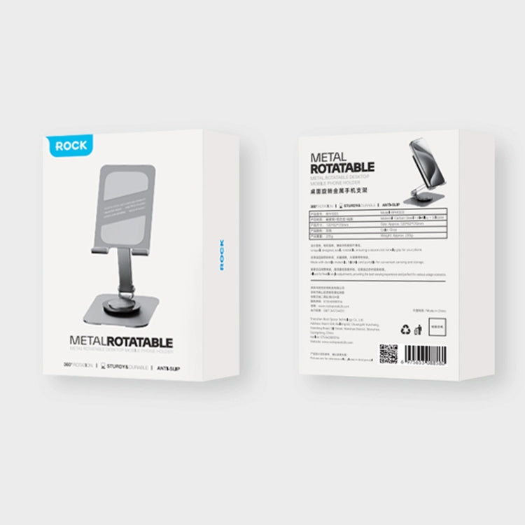 ROCK Desktop Rotating Metal Mobile Phone Holder(Grey) - Desktop Holder by ROCK | Online Shopping UK | buy2fix