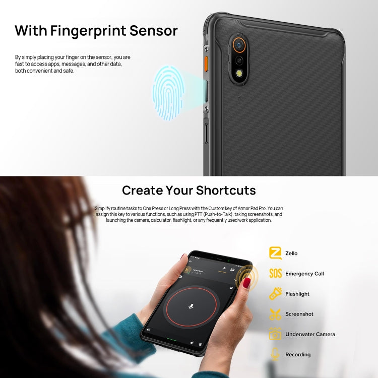 Ulefone Armor Pad Pro Rugged Tablet PC, 8GB+128GB, 8 inch Android 13 MediaTek MT8788 Octa Core 4G Network, EU Plug(Black) by Ulefone