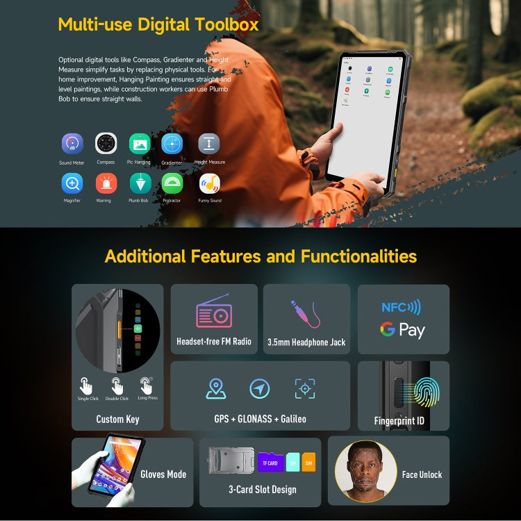 Ulefone Armor Pad 3 Pro Rugged Tablet PC, 8GB+256GB, 10.36 inch Android 13 MediaTek MT8788 Octa Core 4G Network, EU Plug(Black) by Ulefone