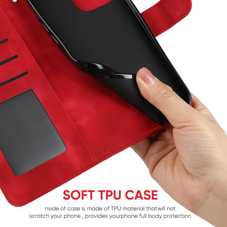 For Motorola Moto G Power 5G 2024 Skin Feel Geometric Lines Leather Phone Case(Red) by buy2fix