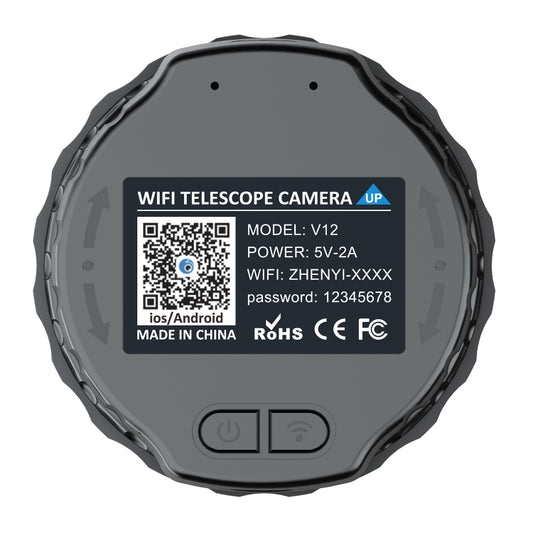 V12 2K WiFi HD Telescope Eyepiece Outdoor Portable Mirror Camera(Black) by buy2fix