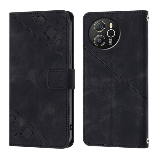 For Blackview Shark 8 Skin Feel Embossed Leather Phone Case(Black) by buy2fix