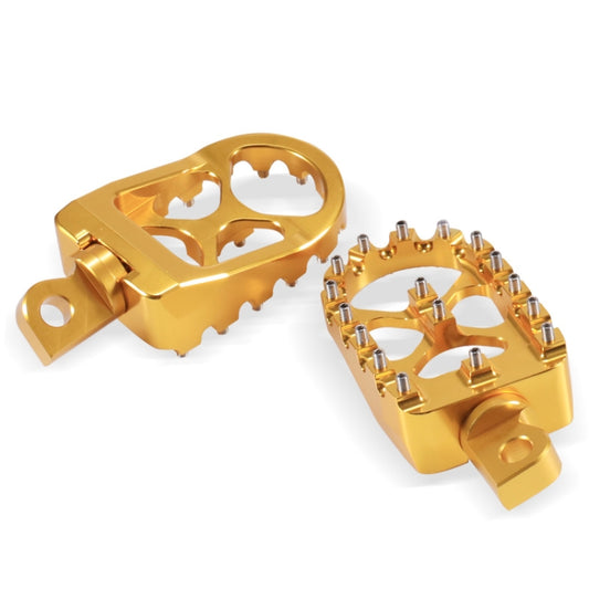 Motorcycle Modification Pedal Set Wide Fat Footpegs Foot Pegs for Harley (Gold) by buy2fix