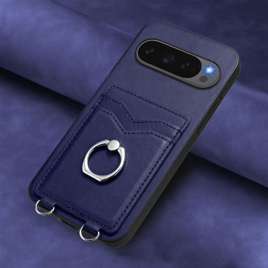 For Google Pixel 10 / 10 Pro R20 Ring Card Holder Phone Case(Blue) - Google Cases by buy2fix | Online Shopping UK | buy2fix