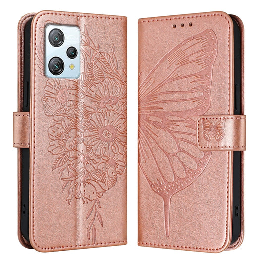 For Blackview A53 Embossed Butterfly Leather Phone Case(Rose Gold) by buy2fix