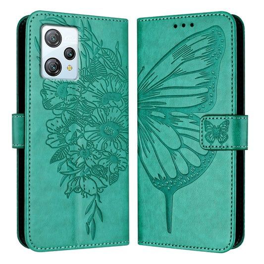 For Blackview A53 Embossed Butterfly Leather Phone Case(Green) by buy2fix