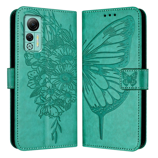 For Ulefone Note 14 Embossed Butterfly Leather Phone Case(Green) by buy2fix