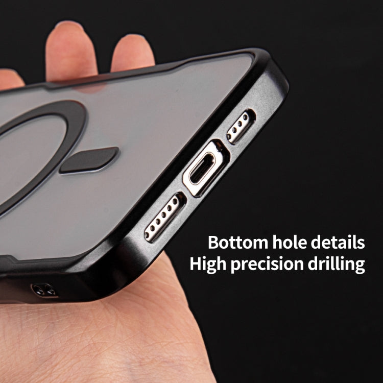 For iPhone 15 Pro Max Blade MagSafe Magnetic Gradient Glitter PC Phone Case(Black) by buy2fix