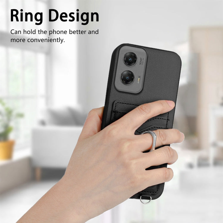 For Motorola Moto G Stylus 5G 2024 R20 Ring Card Holder Phone Case(Black) by buy2fix