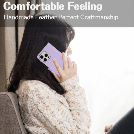 For iPhone XR YM016 Rhombic Zipper Card Wallet Leather Phone Case with Lanyard(Light Purple) - More iPhone Cases by buy2fix | Online Shopping UK | buy2fix