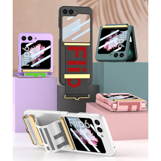 For Samsung Galaxy Z Flip6 / Flip7 FE GKK Integrated Ultra-thin Wristband Holder Phone Case(Pink) by GKK