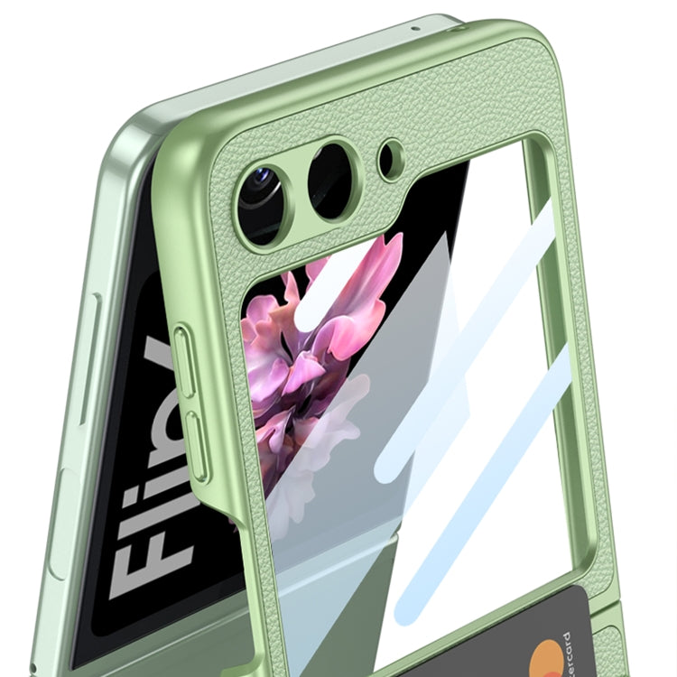 For Samsung Galaxy Z Flip6 / Flip7 FE GKK Integrated Ultra-thin Leather Card Slots Phone Case with Ring Holder(Green) - Galaxy Z Flip6 5G Cases by GKK | Online Shopping UK | buy2fix