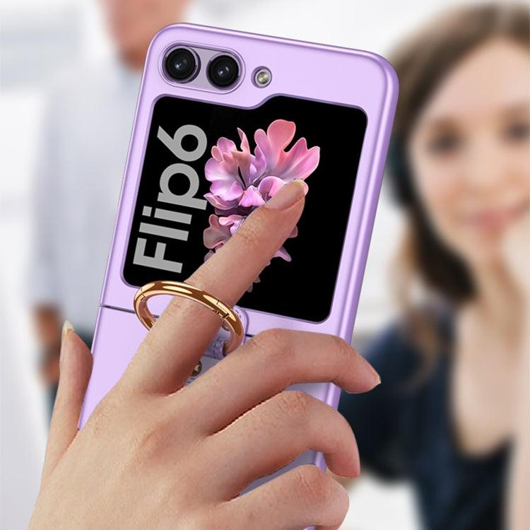 For Samsung Galaxy Z Flip6 / Flip7 FE GKK Ultra-thin PC Full Coverage Phone Case with Ring Holder(Dark Green) by GKK