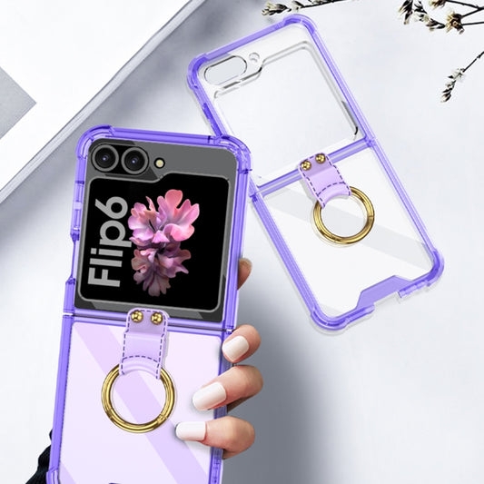 For Samsung Galaxy Z Flip6 / Flip7 FE GKK Airbag Ring Full Coverage Phone Case(Purple) by GKK