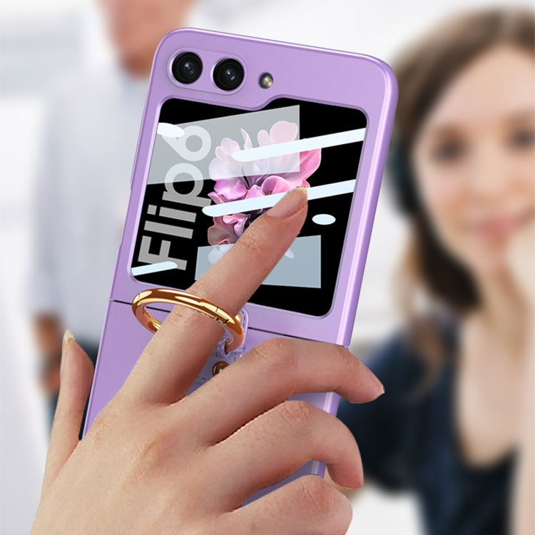 For Samsung Galaxy Z Flip6 / Flip7 FE GKK Integrated Ultra-thin PC Full Coverage Phone Case with Ring Holder(Dream Mirror Purple) by GKK