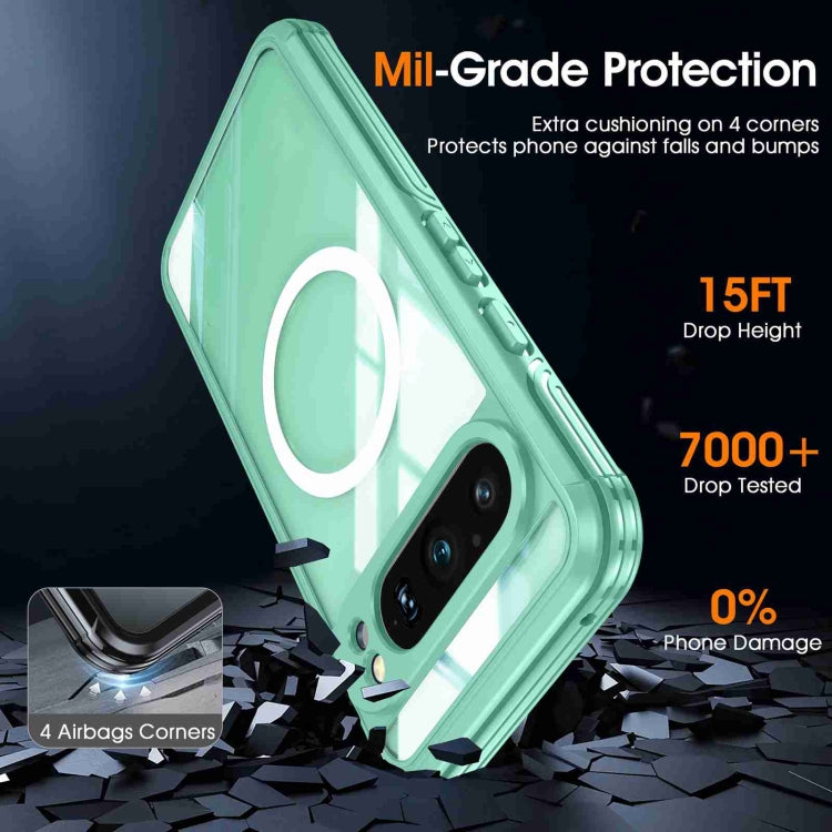 For Google Pixel 9 Pro XL RedPepper Transparent IP54 Life Waterproof Phone Case(Green) by RedPepper