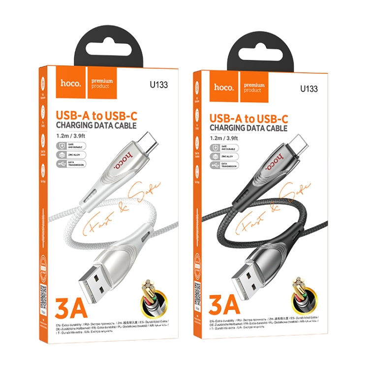 hoco U133 Type-C / USB-C to USB-A Braided Charging Data Cable, Length:1.2m(Black) by hoco