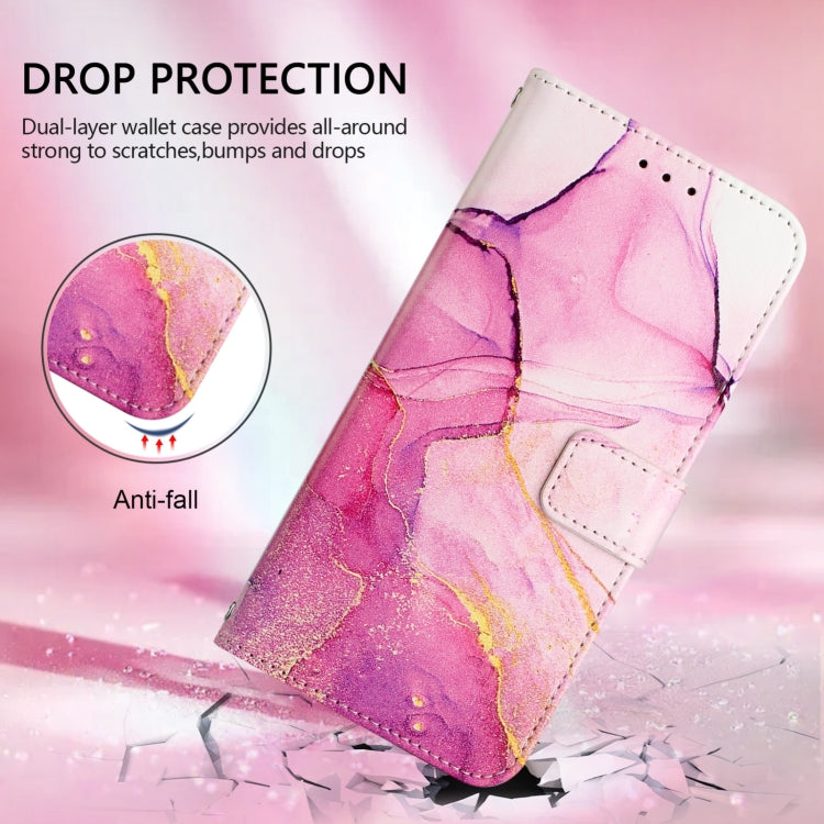 For Ulefone Note 14 PT003 Marble Pattern Flip Leather Phone Case(Pink Purple Gold) by buy2fix