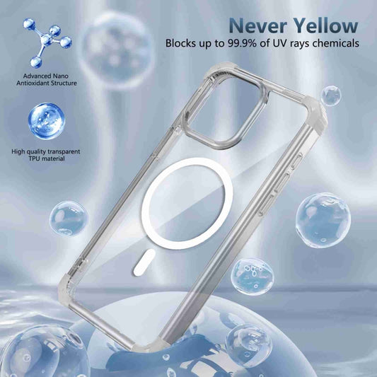 For iPhone 15 Plus Transparent MagSafe Magnetic Phone Case(Transparent) by buy2fix