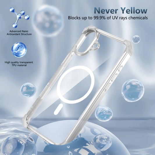 For iPhone 16 Plus Transparent MagSafe Magnetic Phone Case(Transparent) by buy2fix