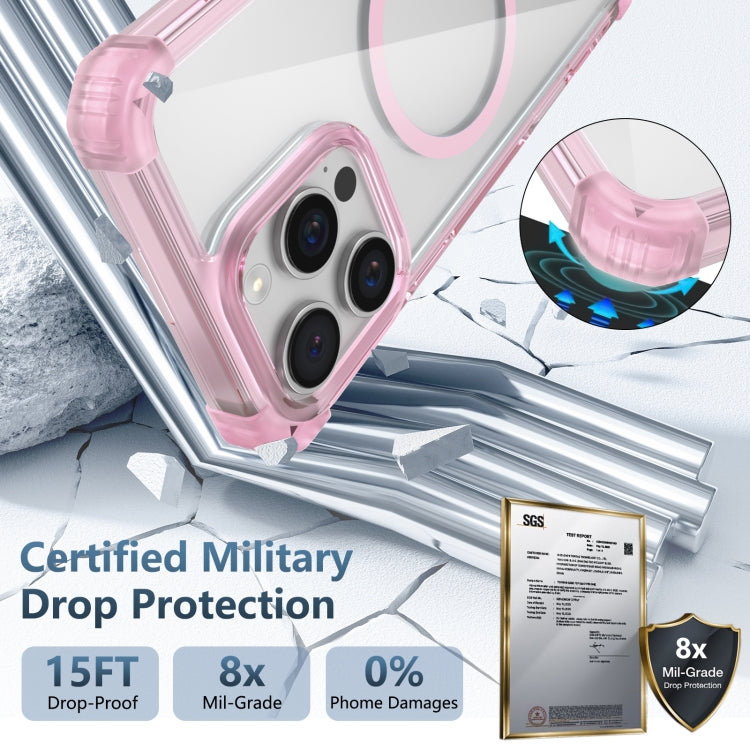 For iPhone 16 Pro Transparent MagSafe Magnetic Phone Case(Pink) by buy2fix